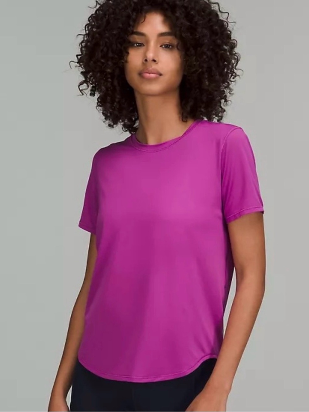 lululemon athletica Short Sleeve Training Crew Tee in vivid plum